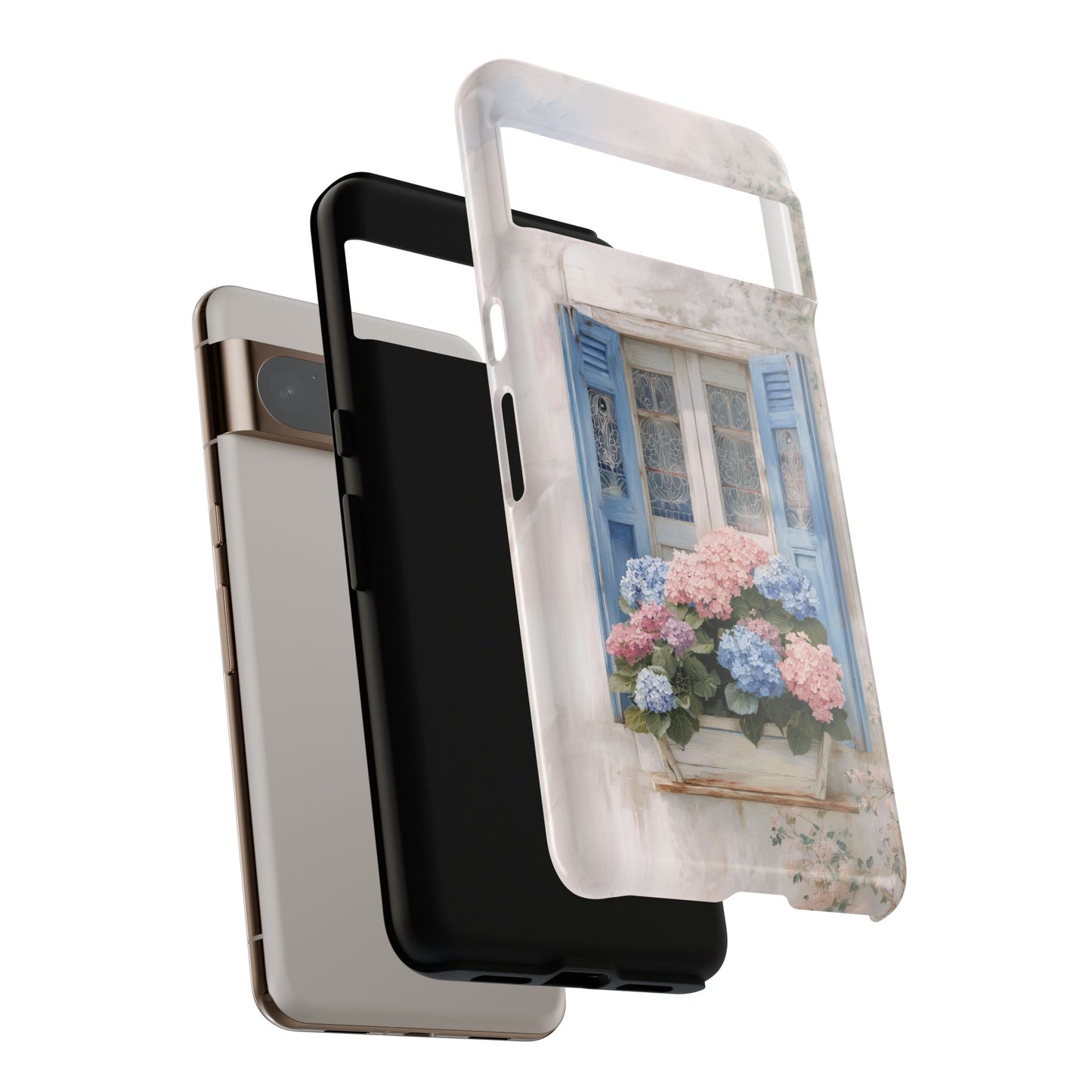 The Provence Window – Hydrangea Design Phone Case for Google Pixel