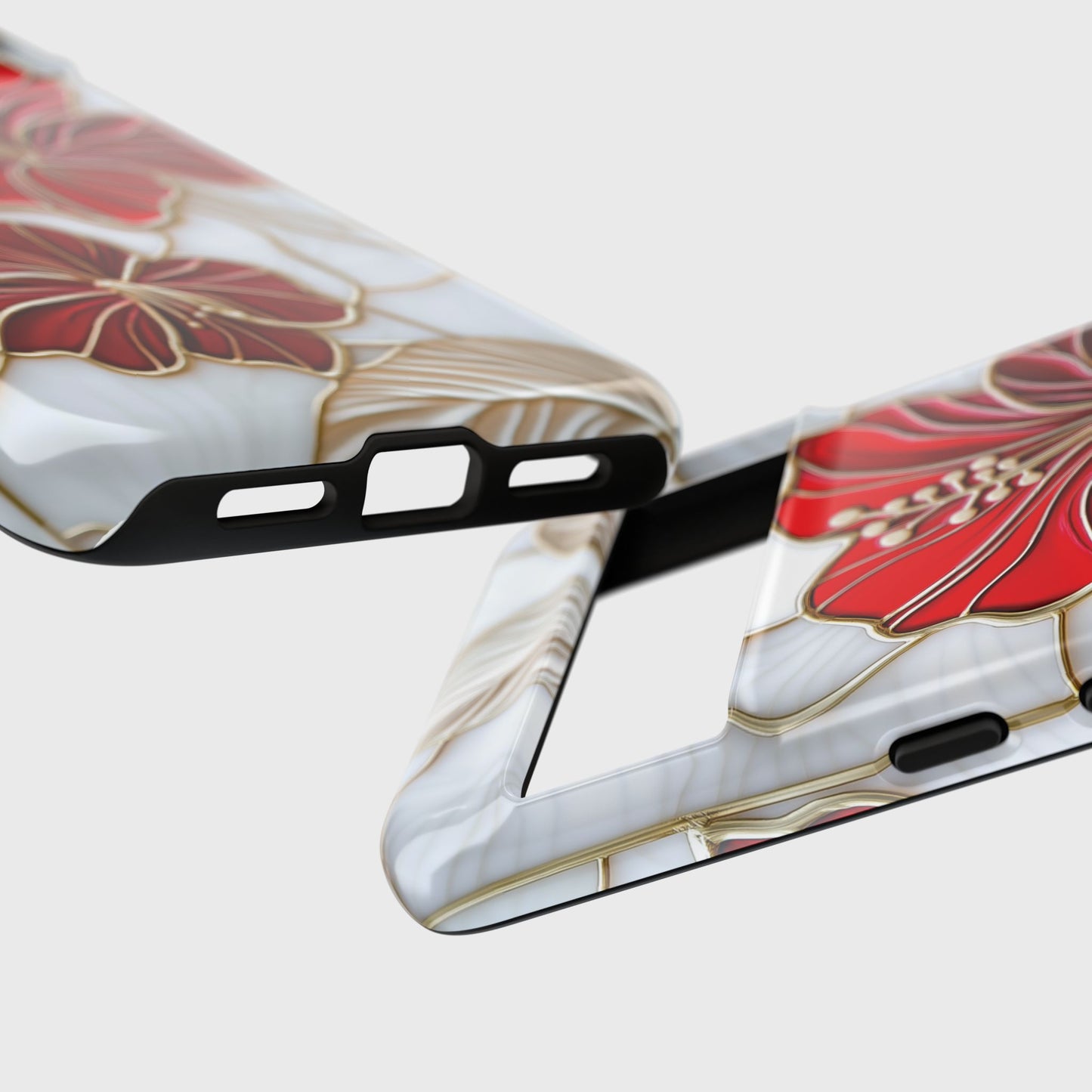 Red Hibiscus Stained Glass Design Phone Case for Google Pixel