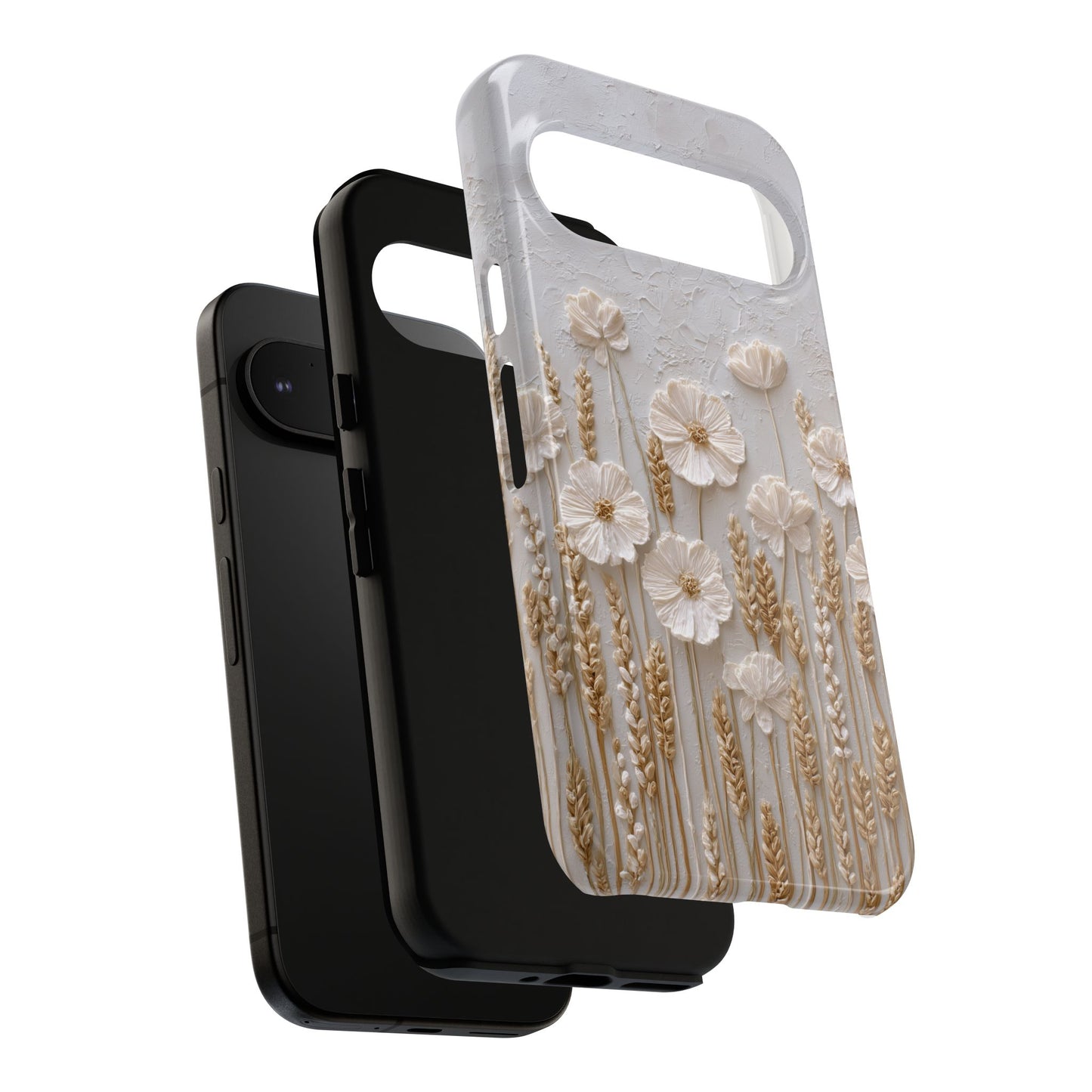 The Golden Meadow – 3D Impasto Botanical Design Phone Case for Google Pixel