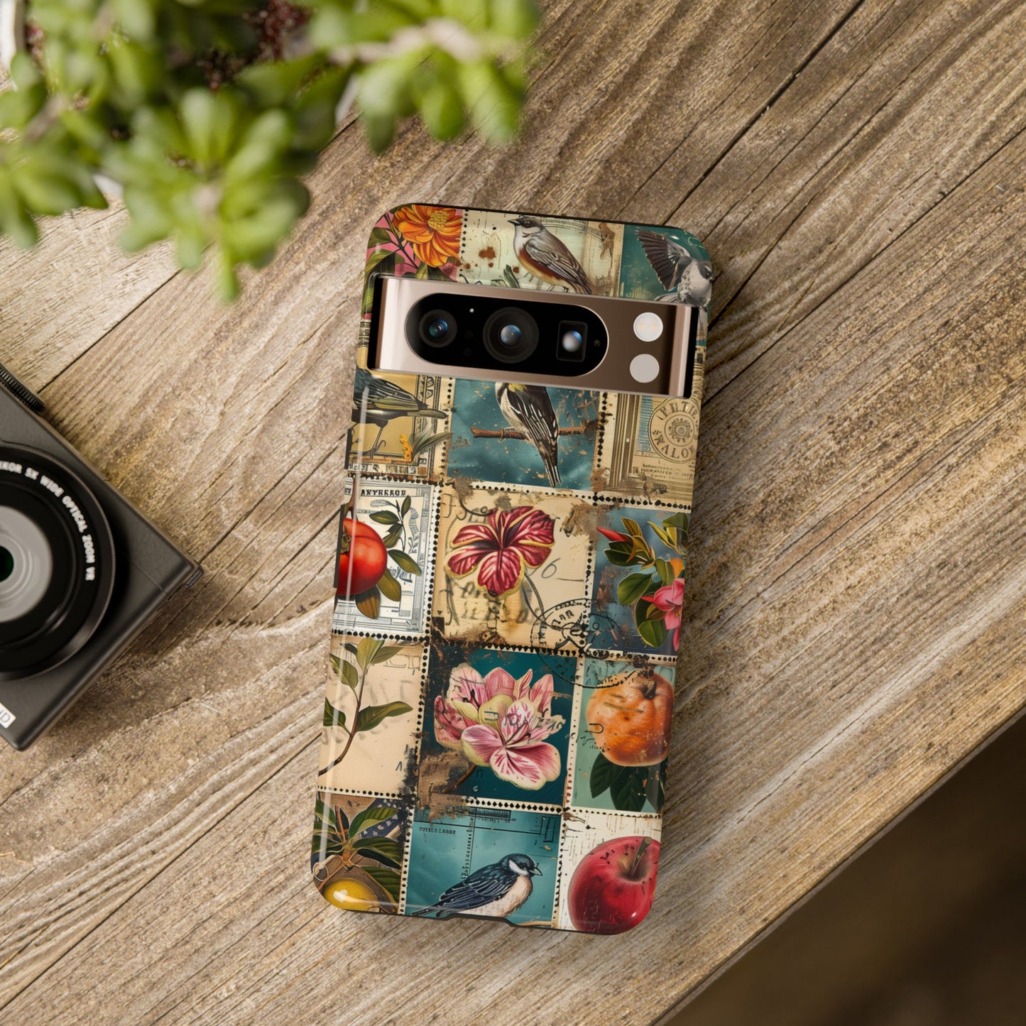 Old Vintage Stamps Collage Design Google Pixel Phone Case