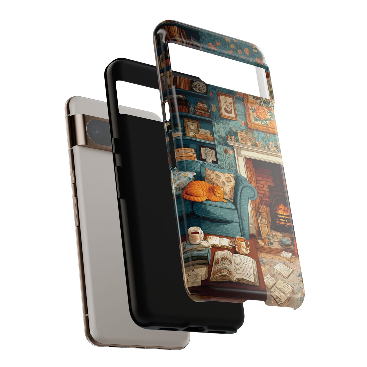 Vintage Cozy Fireplace Design Phone Case for Google Pixel