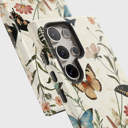 Vintage Botanical Butterflies Design Samsung Phone Case