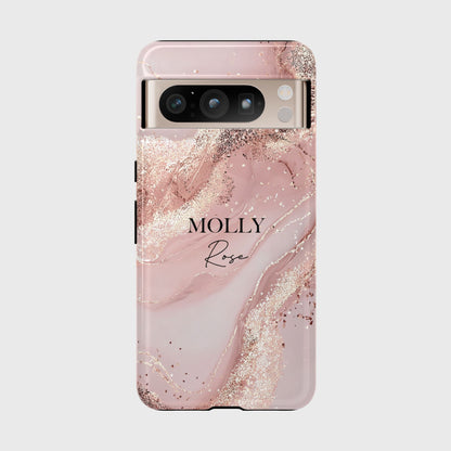 Personalised Luxury Pink Marble Design Phone Case for Google Pixel