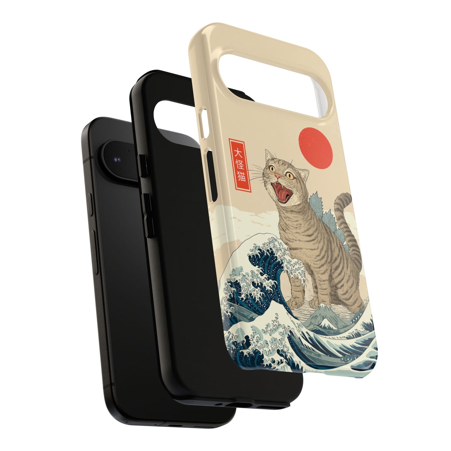 The Roaring Neko – Ukiyo-e Parody Design Phone Case for Google Pixel