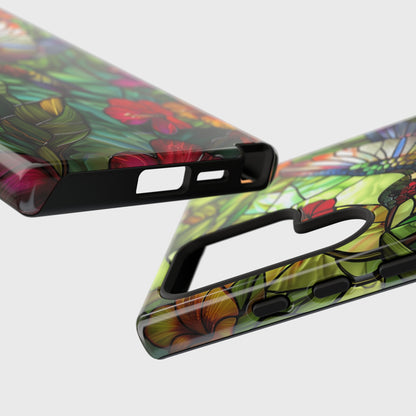 Colourful Hummingbird Stained Glass Design Samsung Phone Case