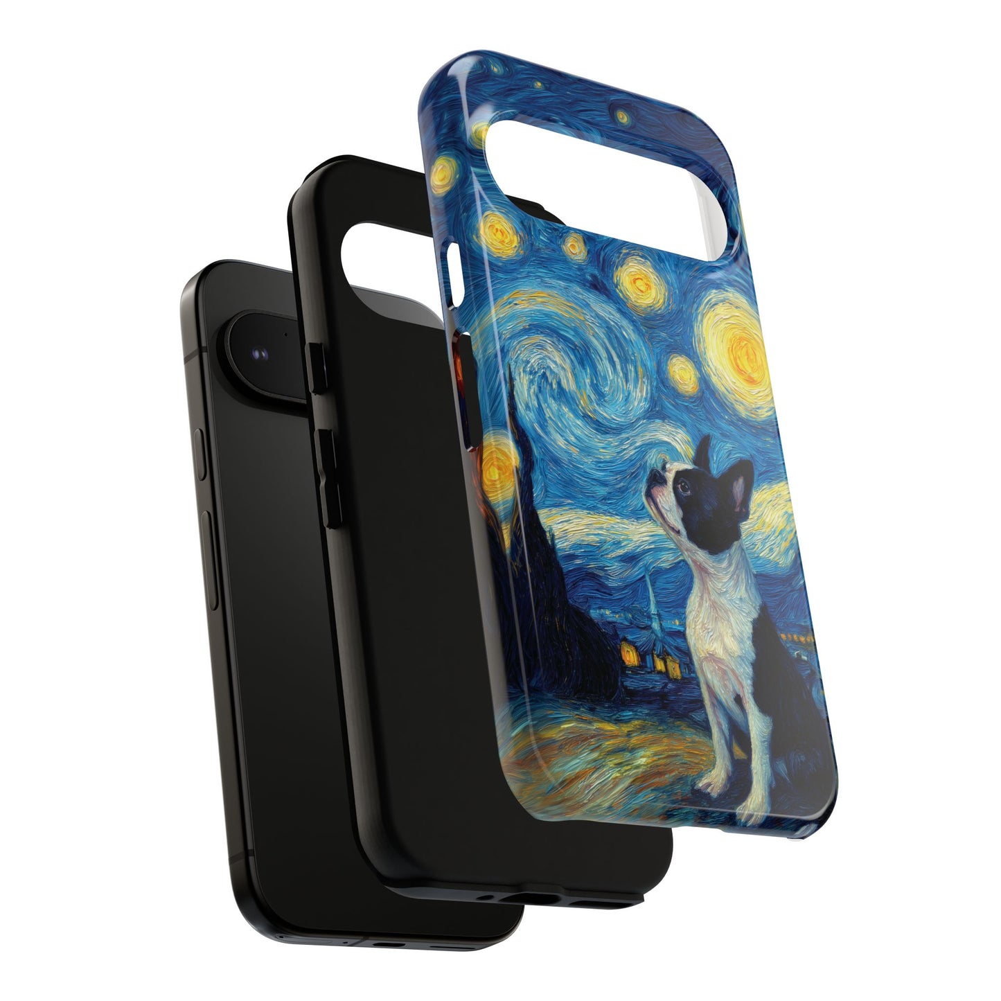 Barky Night (Boston Terrier) Design Phone Case for Google Pixel