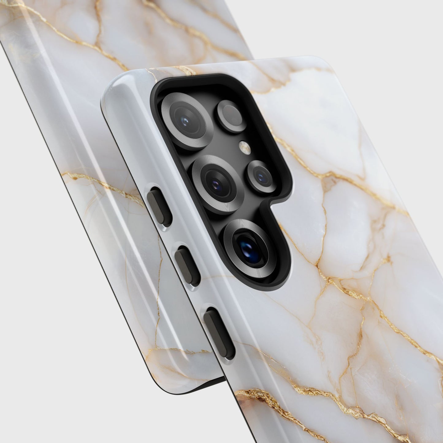 Personalisable Luxury White Marble Design Phone Case for Galaxy S series Phones