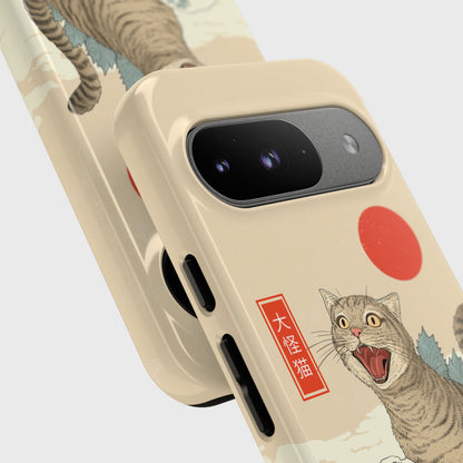 The Roaring Neko – Ukiyo-e Parody Design Phone Case for Google Pixel
