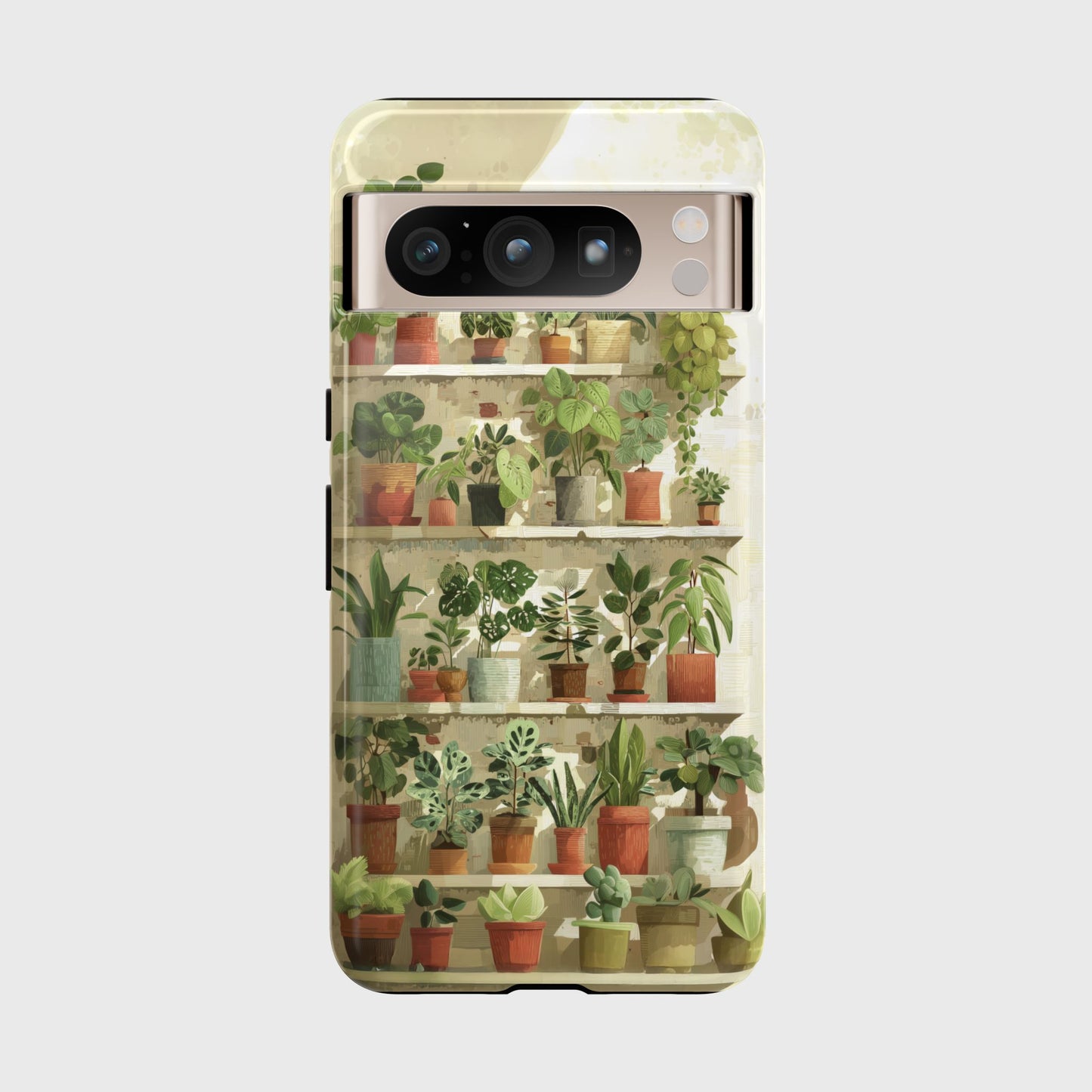 Potted Plants Shelves Watercolor Design Phone Case for Google Pixel