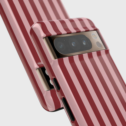 Personalisable Striped Design (Red) Phone Case for Google Pixel