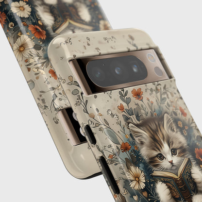 Cute Book Reading Cat Design Google Pixel Phone Case