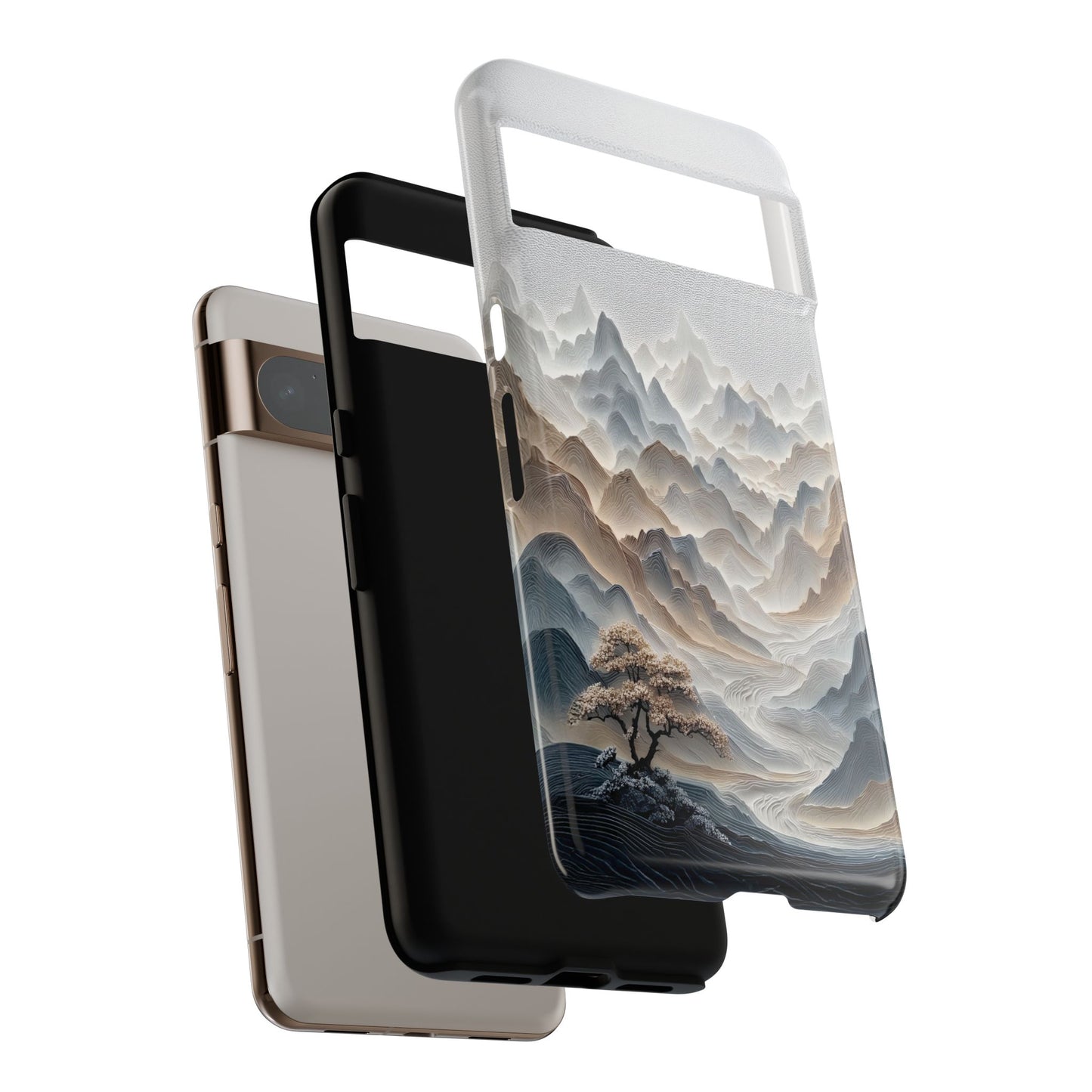 The Sweeping Valley – Sculptural Mountain Design Phone Case for Google Pixel
