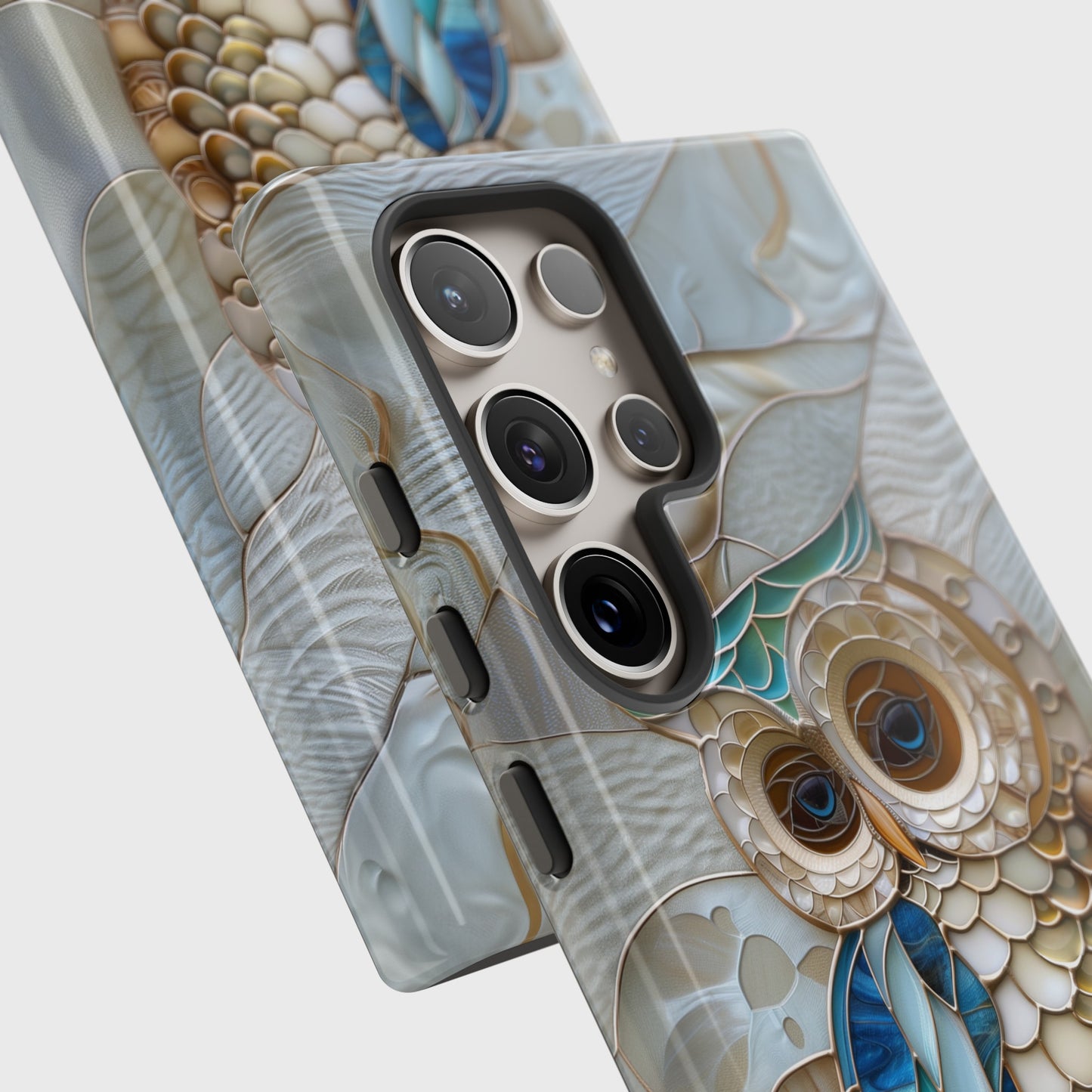 Cute Owl Stained Glass Design Samsung Phone Case