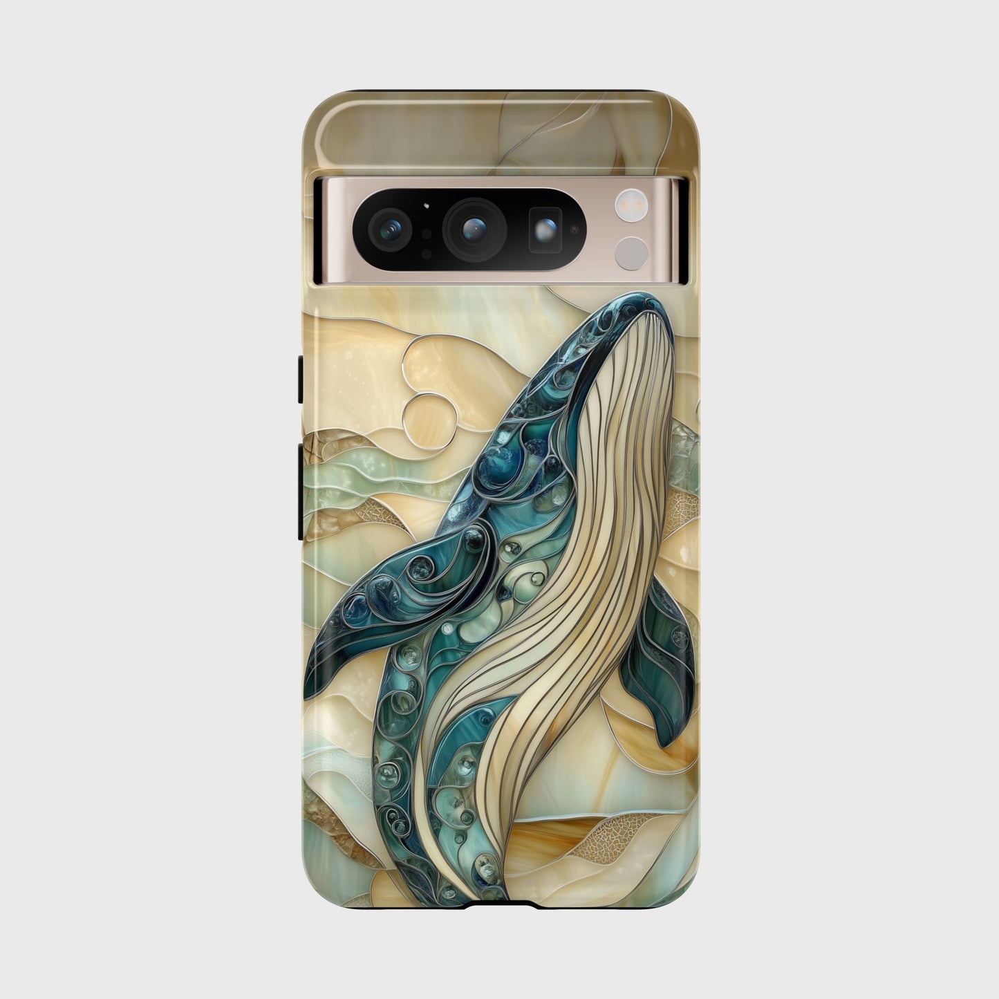 Blue Whale Stained Glass Design Print Google Pixel Phone Case