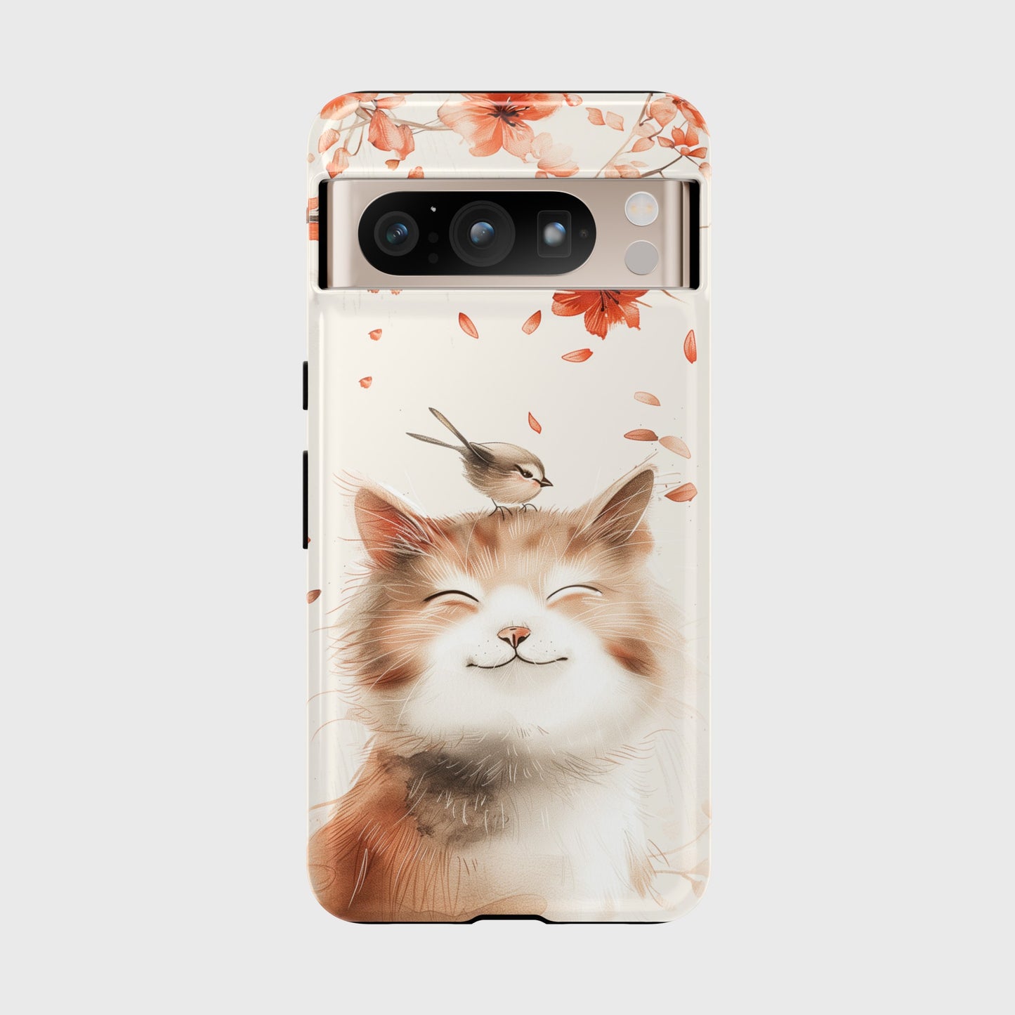 Cute Joyful Cat Portrait Watercolour Design Google Pixel Phone Case