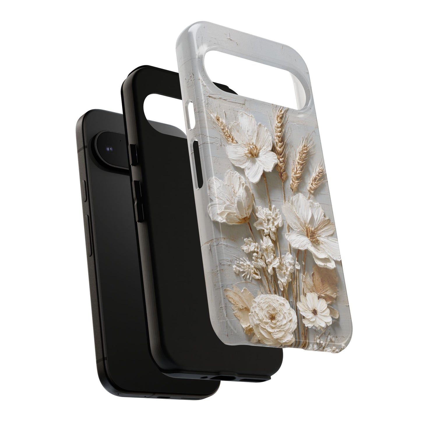 The Refined Meadow – 3D Impasto Botanical Design Phone Case for Google Pixel