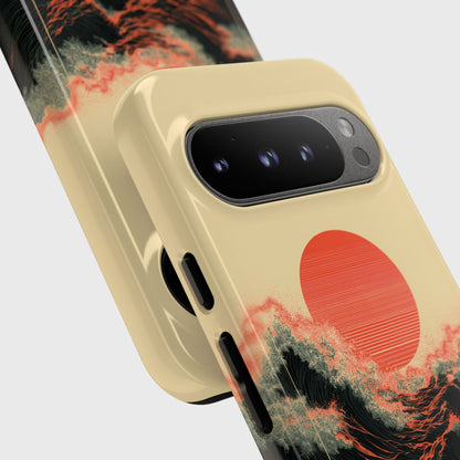 The Kyokujitsu Exhibition – Framed Rising Sun Wave Phone Case for Google Pixel