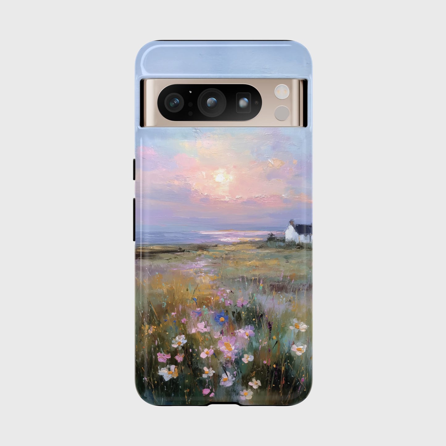 The Coastal Cottage – Impressionist Landscape Design Phone Case for Google Pixel