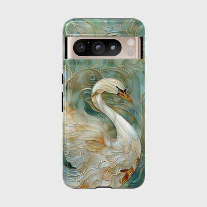 Swan Stained Glass Design Google Pixel Phone Case