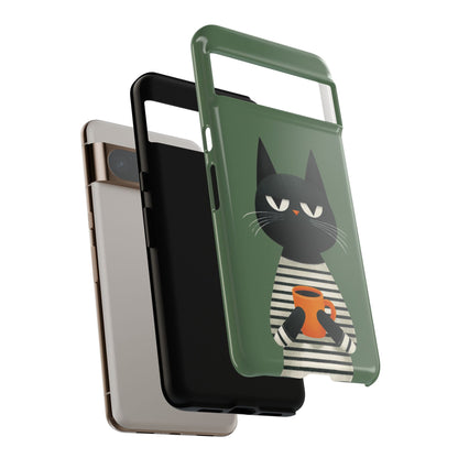 The Pre-Caffeine Feline – Grumpy Cat Design Phone Case for Google Pixel (Pink)