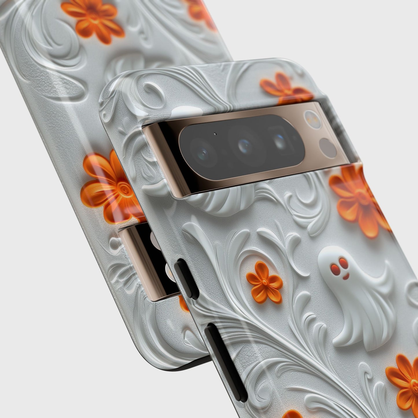 Cute Ghost & Floral Design Google Pixel Phone Case