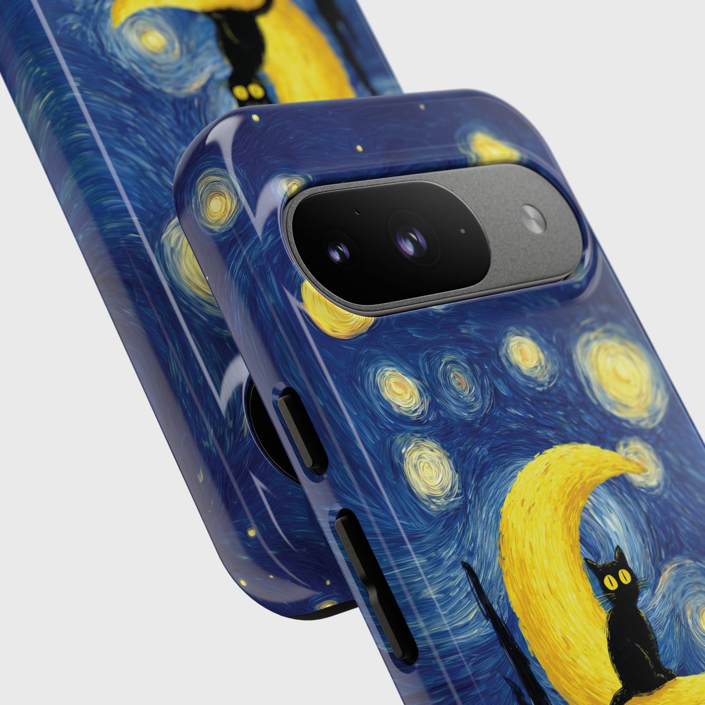 The Starry Night Feline – Fine Art Parody Design Phone Case for Google Pixel