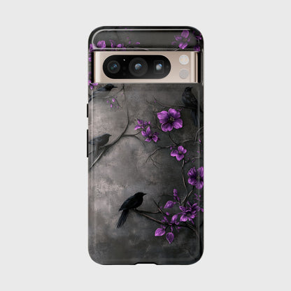 Gothic Purple Flower Tree Dark Fantasy Design Google Pixel Phone Case