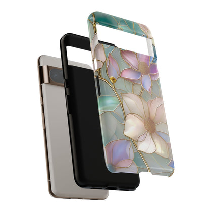 Elegant Floral Stained Glass Effect Design Phone Case for Google Pixel