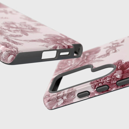 Personalisable Pink Toile Floral Design Phone Case for Galaxy S series Phones