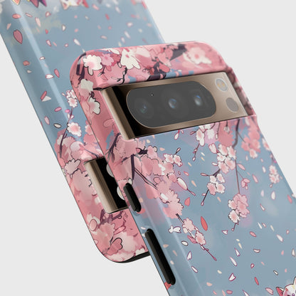 Kawaii Cat Watching Sakura Design Google Pixel Phone Case