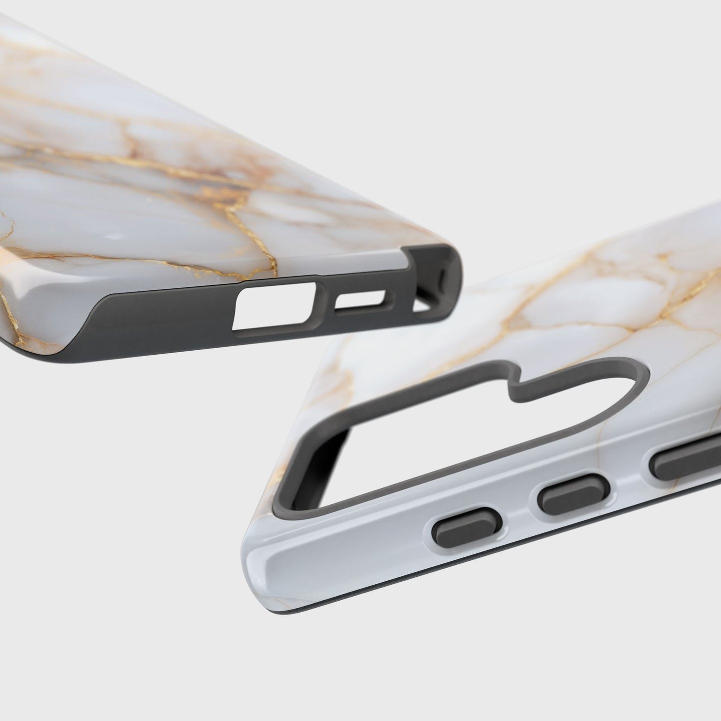 Personalisable Luxury White Marble Design Phone Case for Galaxy S series Phones