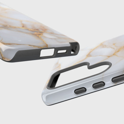 Personalisable Luxury White Marble Design Phone Case for Galaxy S series Phones