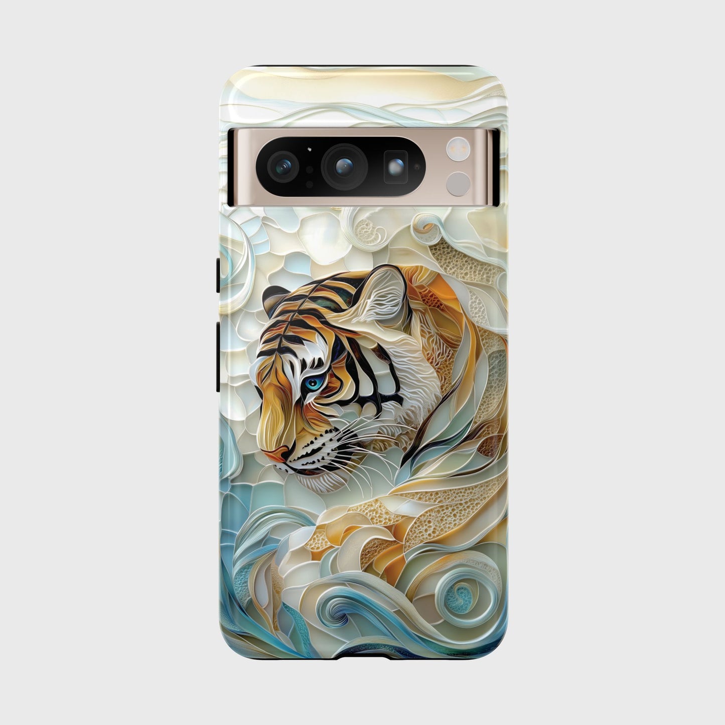 Majestic Tiger Stained Glass Design Phone Case for Google Pixel