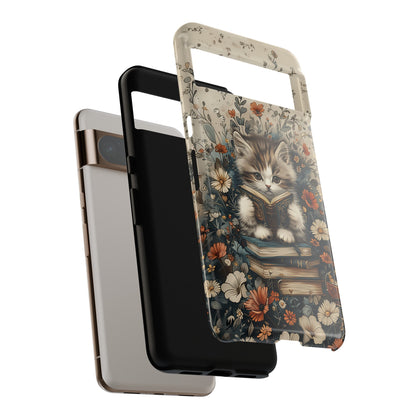 Cute Book Reading Cat Design Google Pixel Phone Case