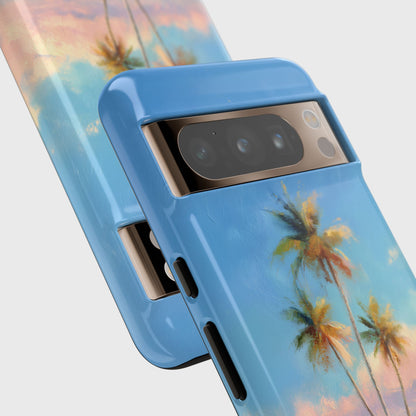 The Golden Hour Canvas – Painted Palm Design Phone Case for Google Pixel