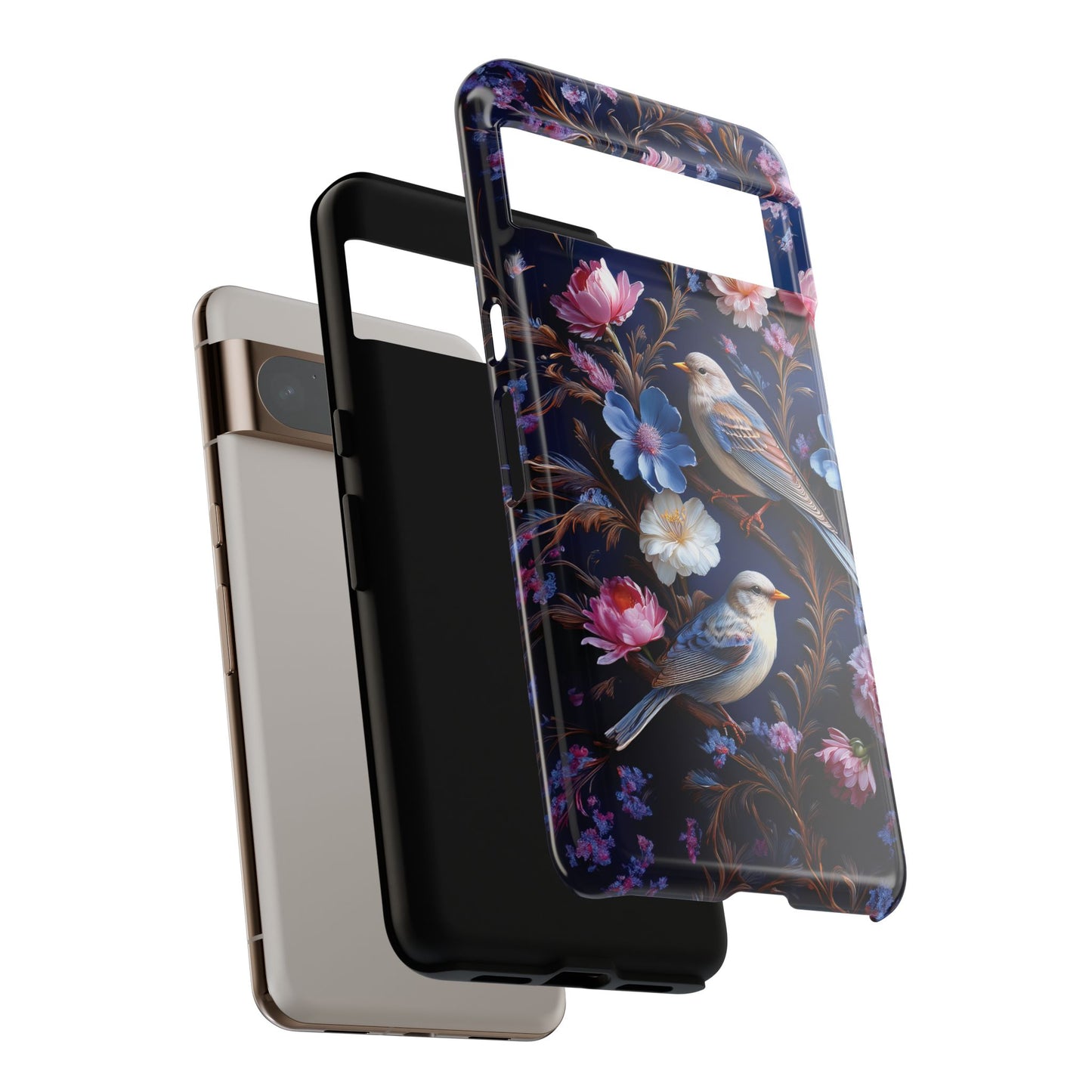 William Moris Inspired 3D Birds Floral Design Google Pixel Phone Case