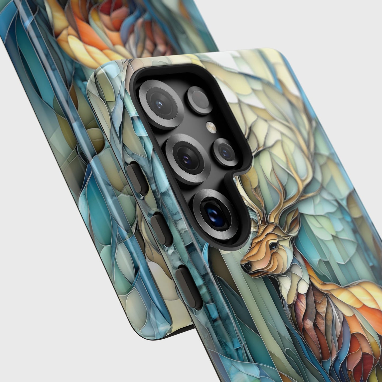 Majestic Stag Stained Glass Design Phone Case for Galaxy S series Phones