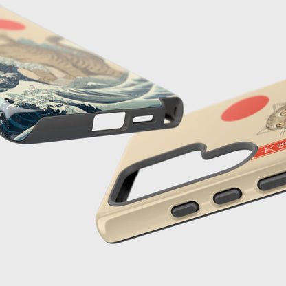 The Roaring Neko – Ukiyo-e Parody Design Phone Case for Galaxy S series Phones