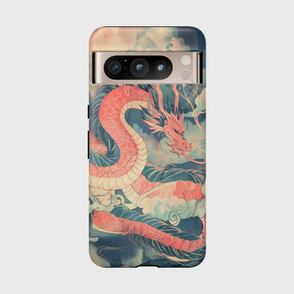 Retro Japanese Pink Dragon Design Google Pixel Phone Case