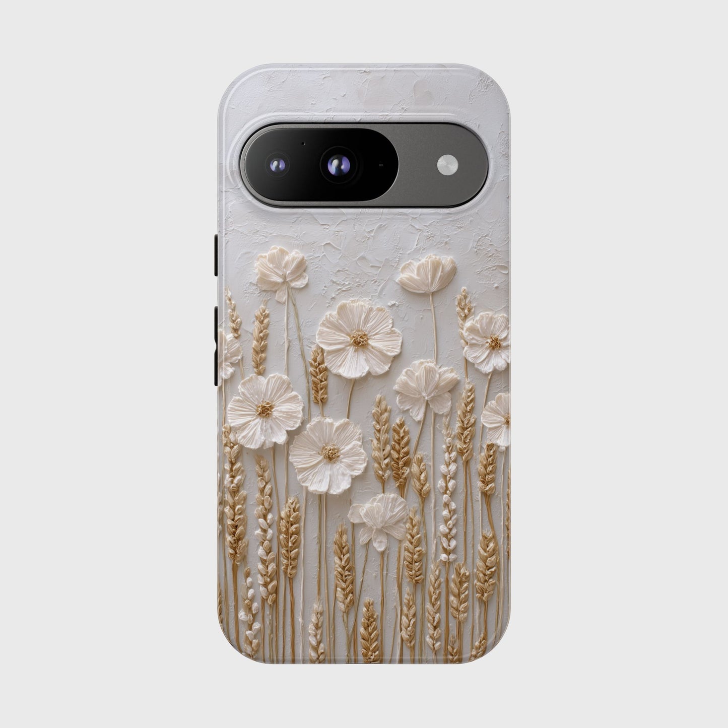 The Golden Meadow – 3D Impasto Botanical Design Phone Case for Google Pixel