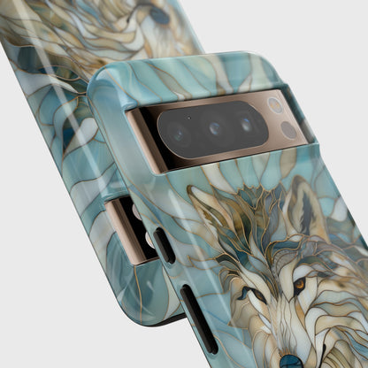 Majestic Wolf Stained Glass Design Google Pixel Phone Case