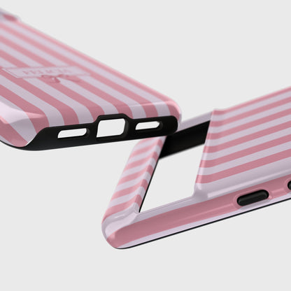 Personalisable Striped Design (Pink) Phone Case for Google Pixel