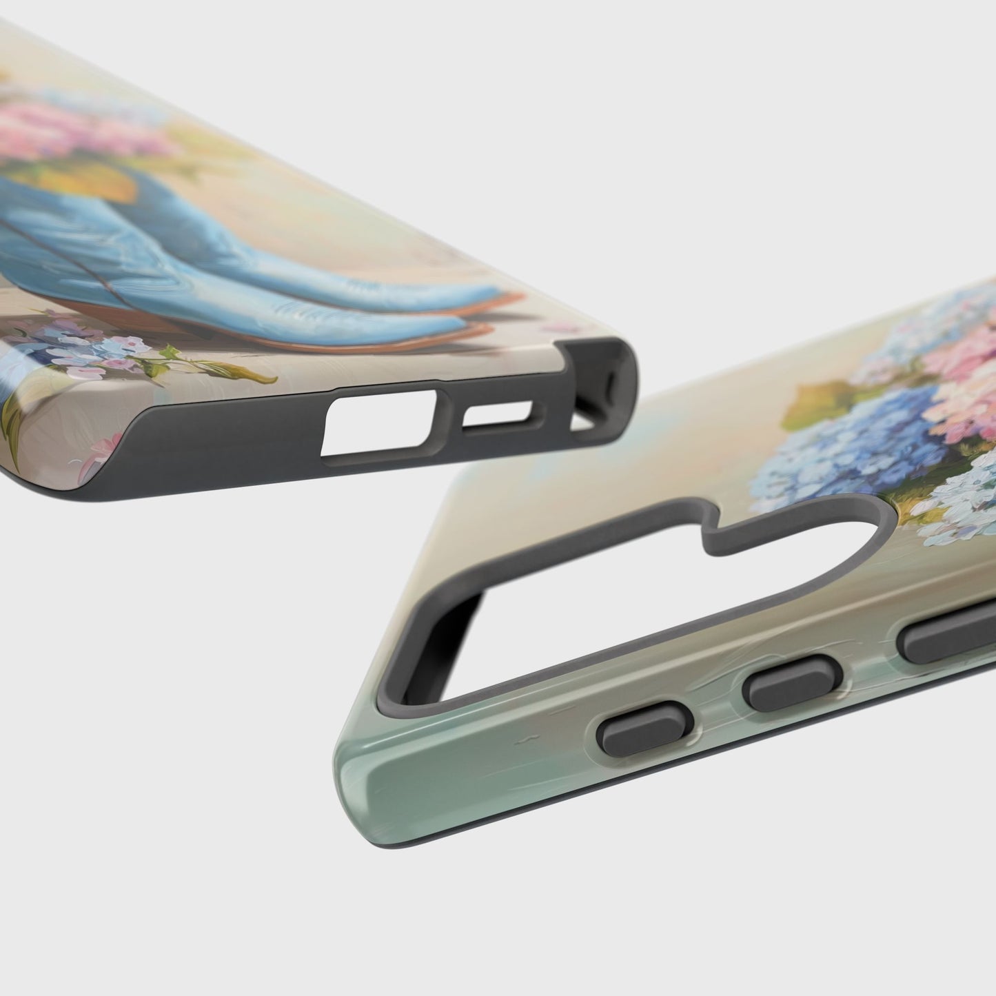 The Country Coquette – Impasto Boot & Hydrangea Design Phone Case for Galaxy S series Phones