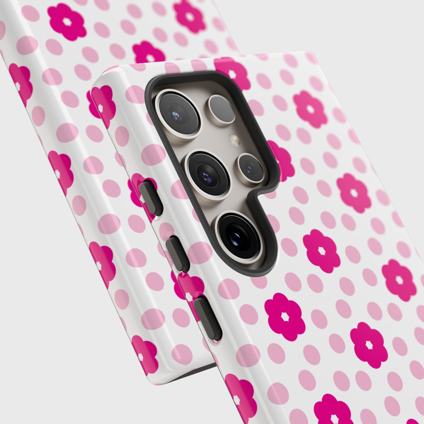 Cute Pink Flower Pattern Design Samsung Phone Case