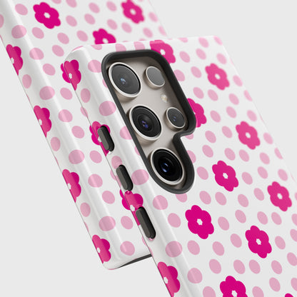 Cute Pink Flower Pattern Design Samsung Phone Case