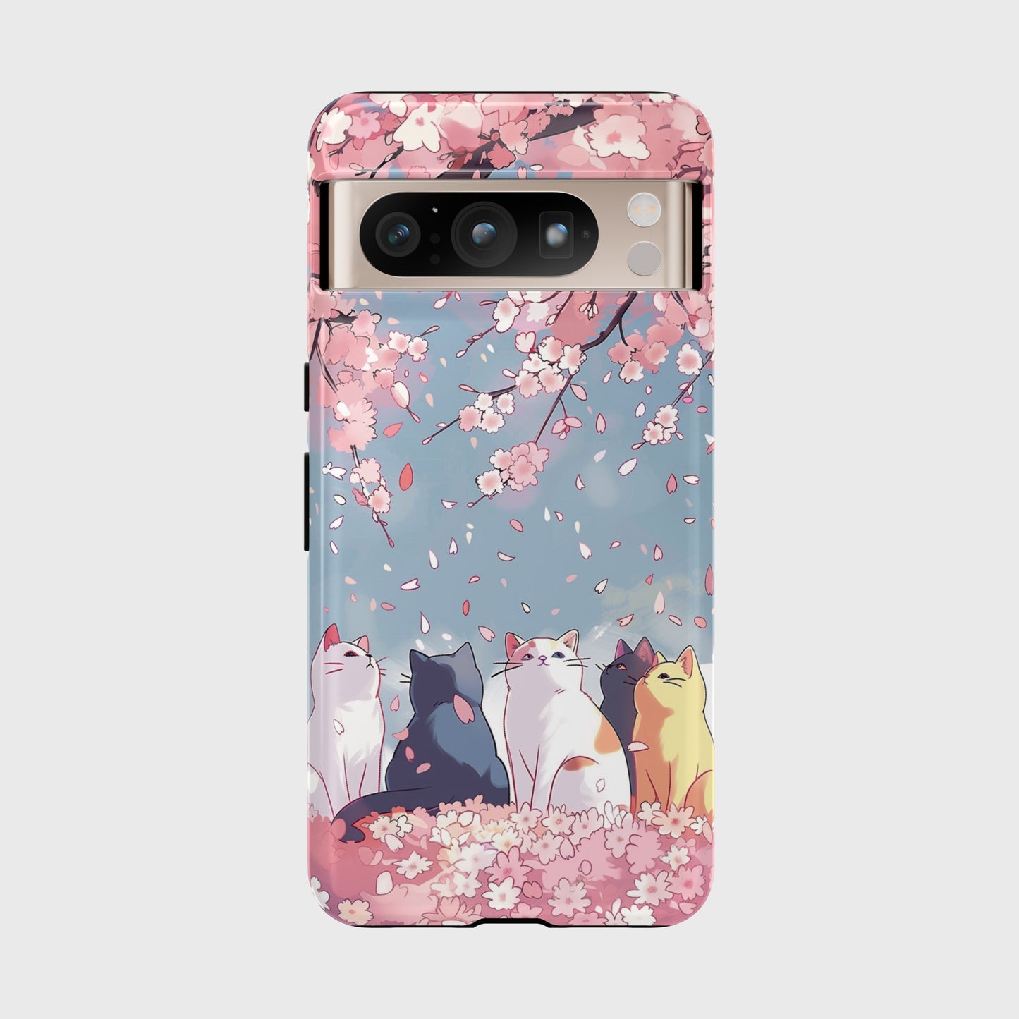 Kawaii Cat Watching Sakura Design Google Pixel Phone Case