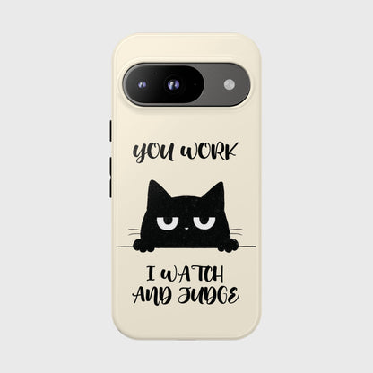 The Judgy Supervisor – Funny Black Cat Design Phone Case for Google Pixel