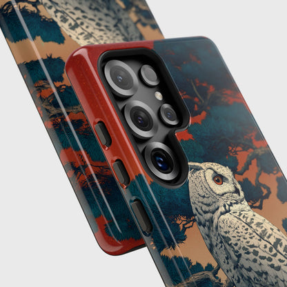 The Sunset Pine – Ukiyo-e Owl Design Phone Case for Galaxy S series Phones
