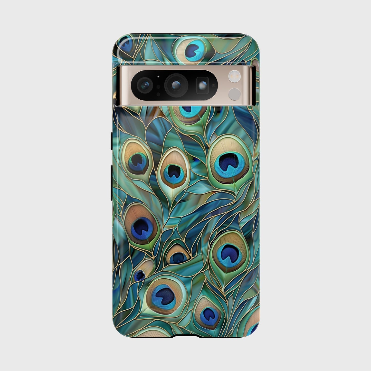 Peacock Feather Stained Glass Design Google Pixel Phone Case