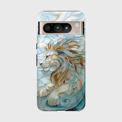 Majestic Lion Stained Glass Design Phone Case for Google Pixel